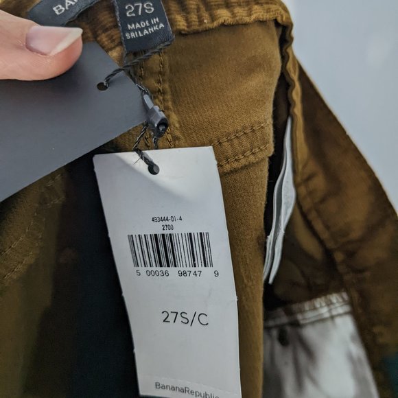 BNWT Banana Republic Mid Rise Skinny Ankle Cords Brown Tan Size 27 Short - Picture 7 of 10